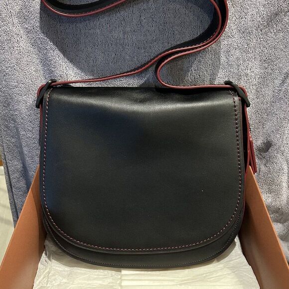 Coach Handbags - Coach 75th Anniversary Saddle Bag Black/Red 9170/37200 NWT